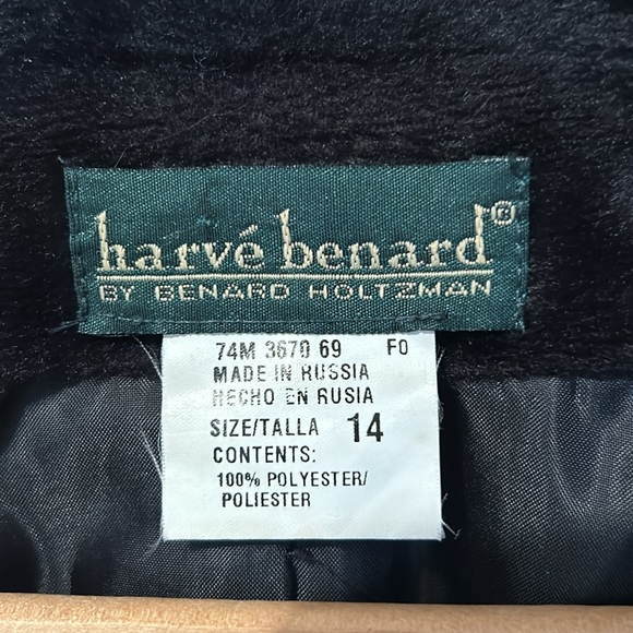 Harve Benard Women’s Velveteen Black Jacket Size 14 Winter Formal Jacket - Picture 5 of 11